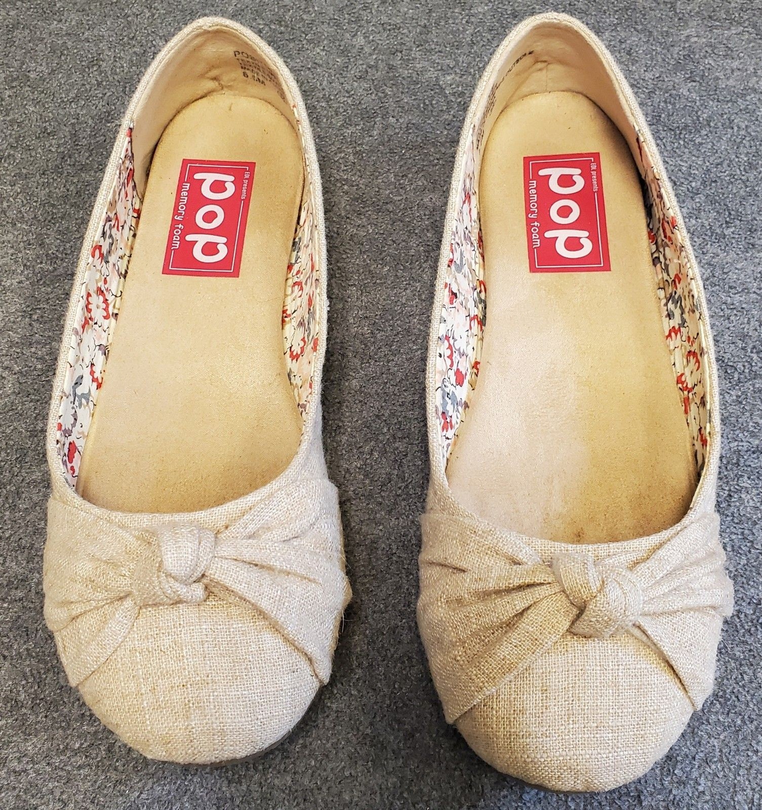 POP Positive Memory Foam Natural Women’s Shoes 8.5 M Flats