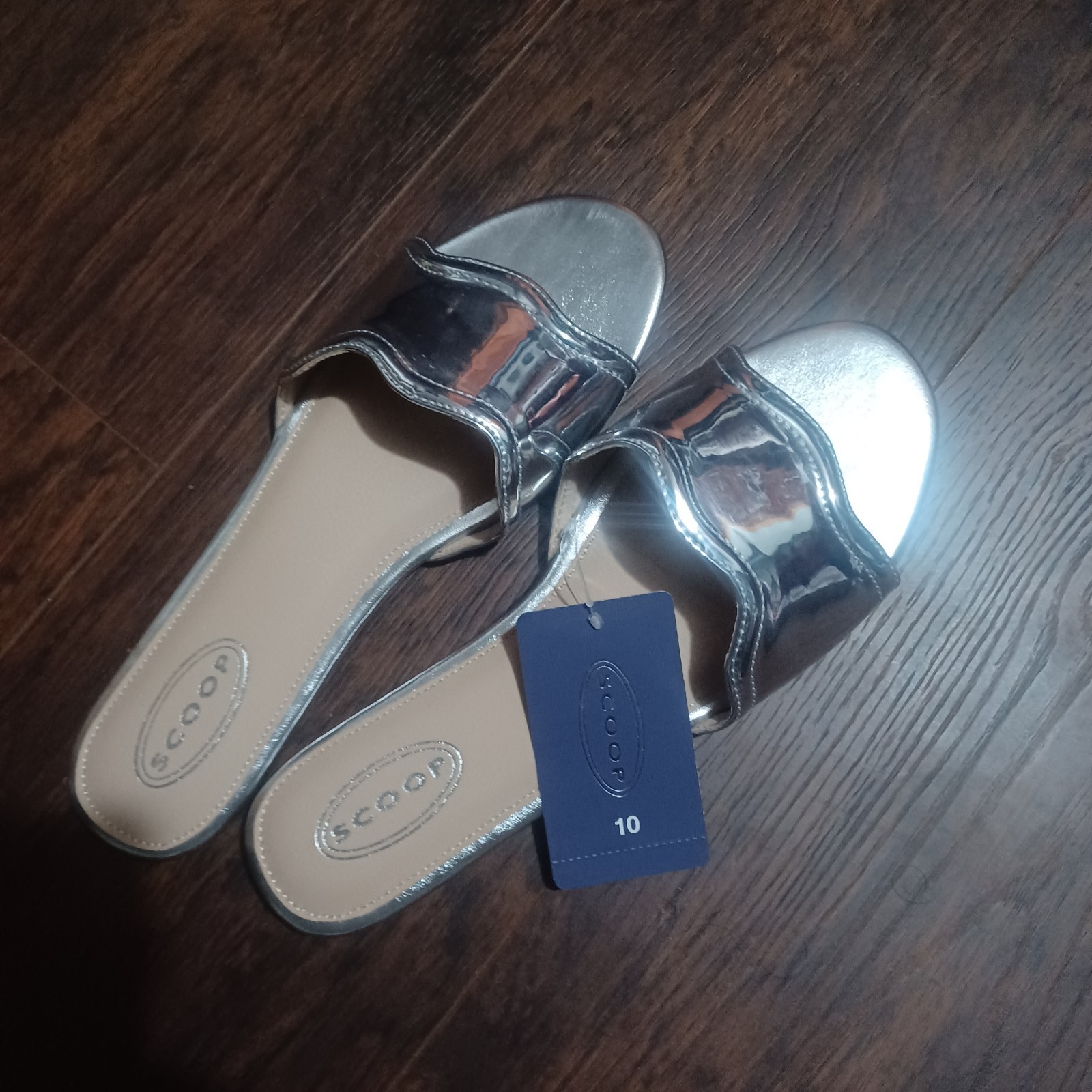 Scoop Women’s Wave Slide Sandals, Size 10 Medium Width, Slip-On, Flat Heel size
