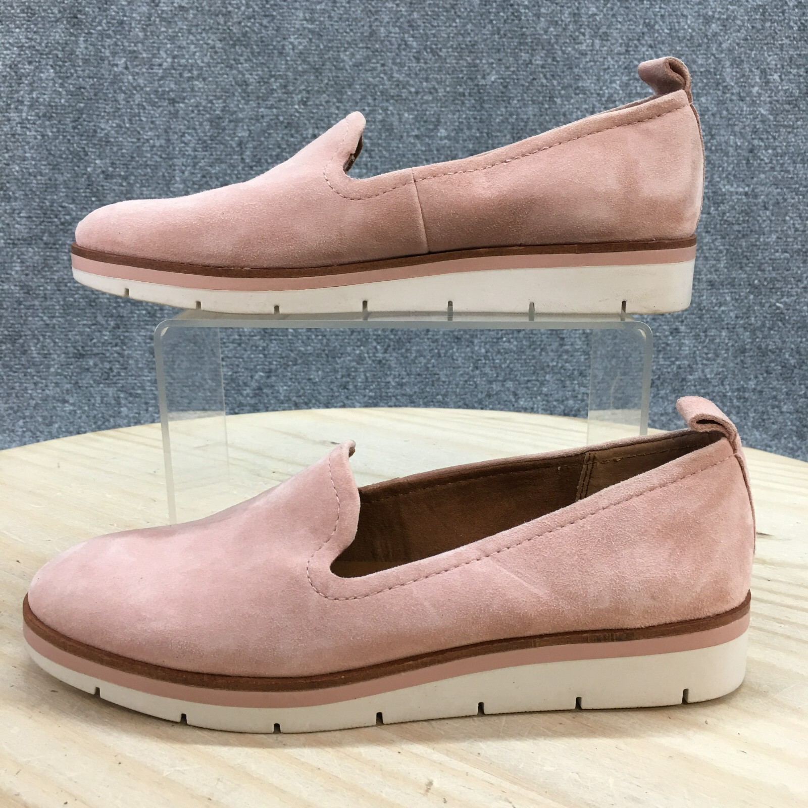 CASLON Shoes Womens 6 M Hadley Lea Loafers Pink Suede Casual Wedge Round Toe