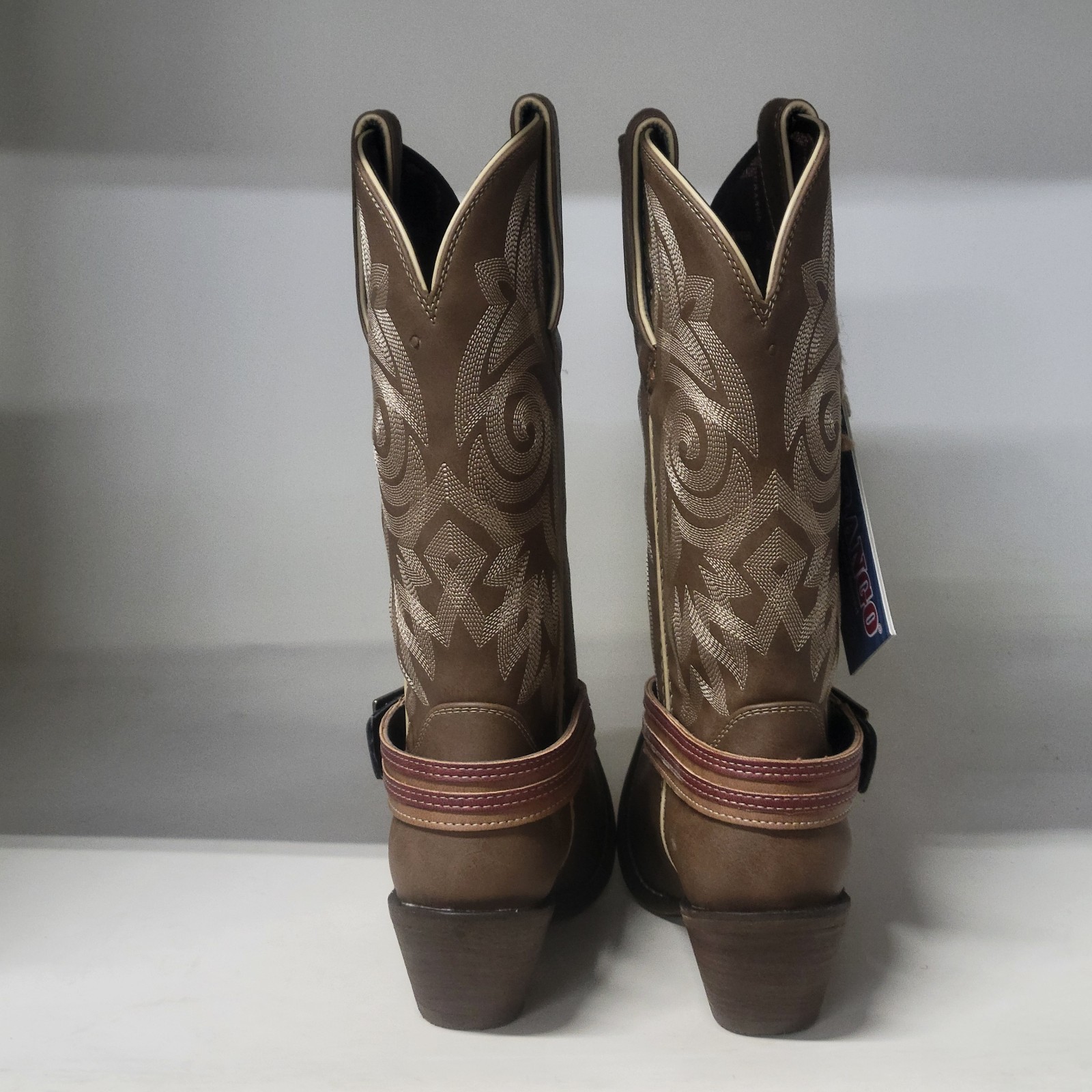 Durango 12″ American Flag Buckle Western Boot Tan Women Size 8.5M
