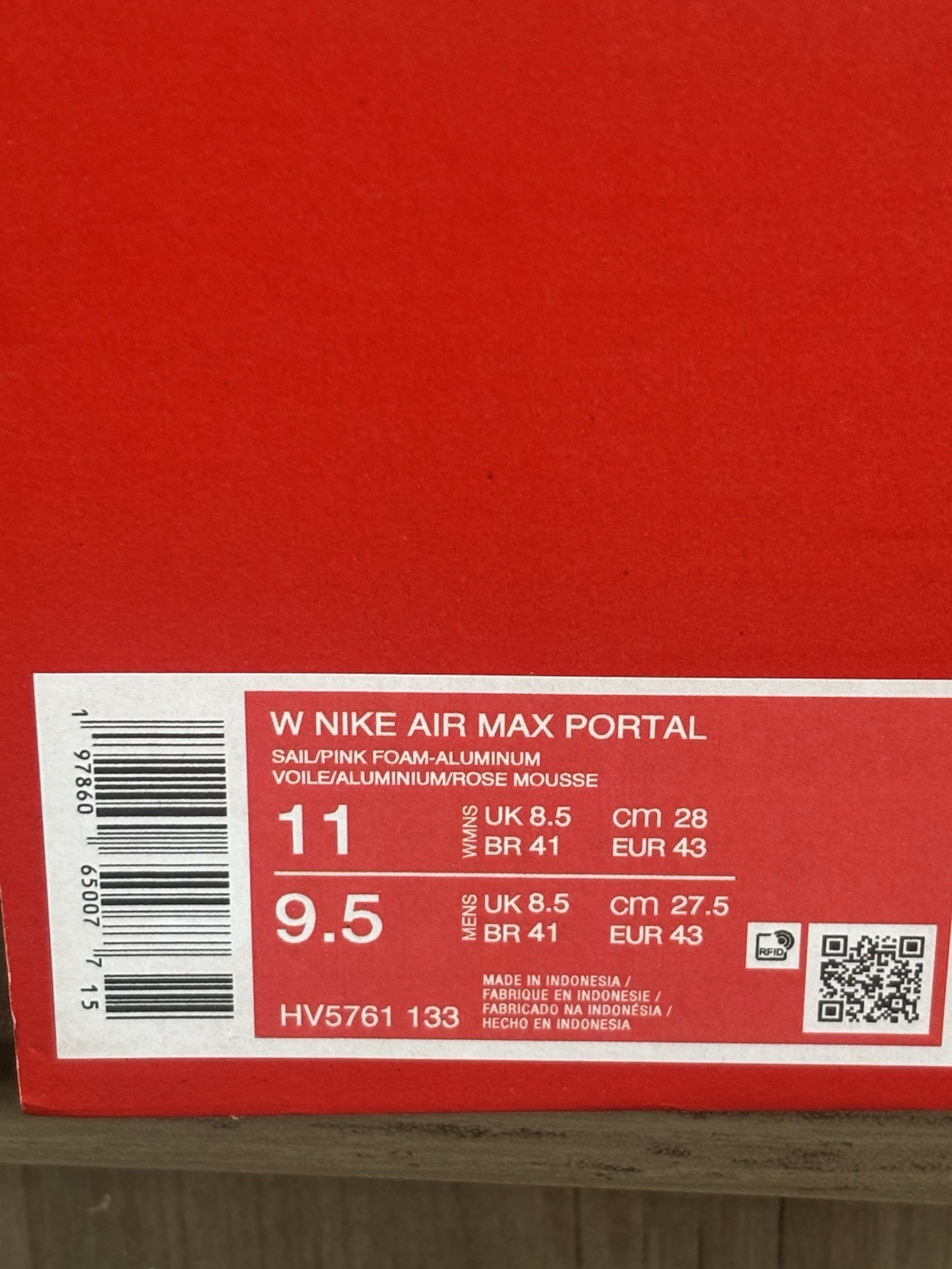 Size 9.5M / 11w – Nike Air Max Portal Dawn Sail Pink Foam HV5761-133 NEW
