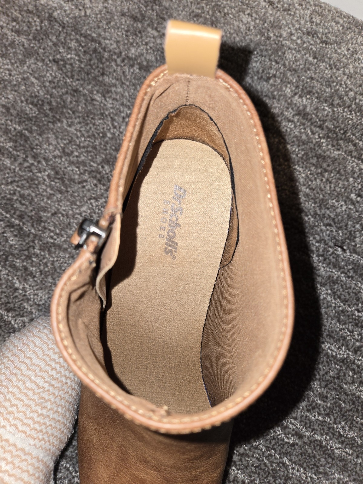 Dr. Scholl’s Bianca Brown Leather Ankle Bootie Zip Wedge Round Toe US 10M