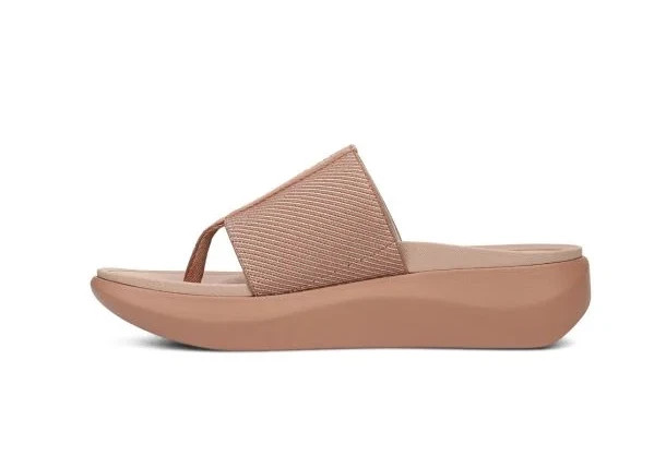 VIONIC Beach Aqua Platform Toe Post Sandal Mocha Mousse Color, New, All Size