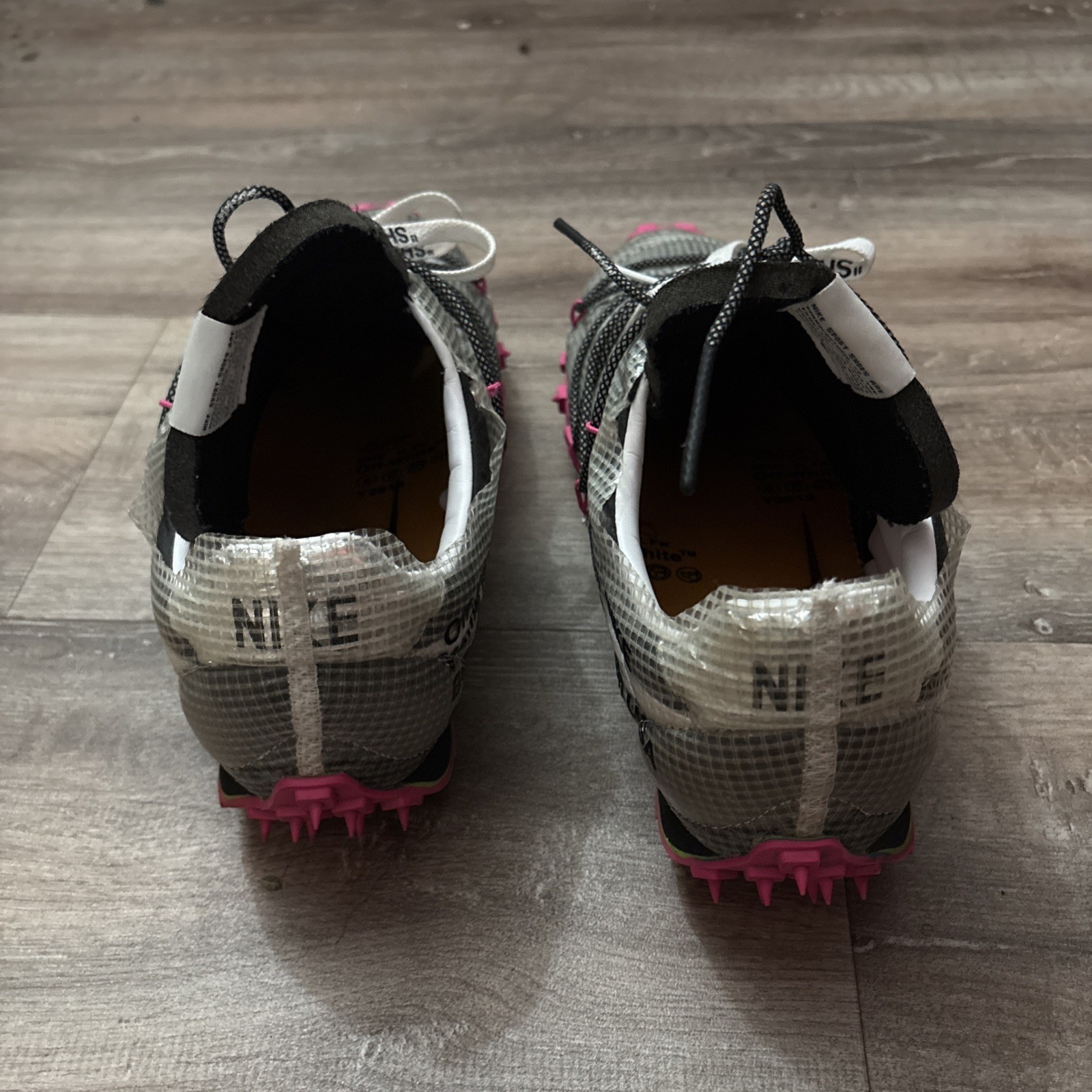 NIKE OFF-WHITE x WAFFLE RACER FUCHSIA Cd 8180 001 SIZE 15.5 Pre-owned