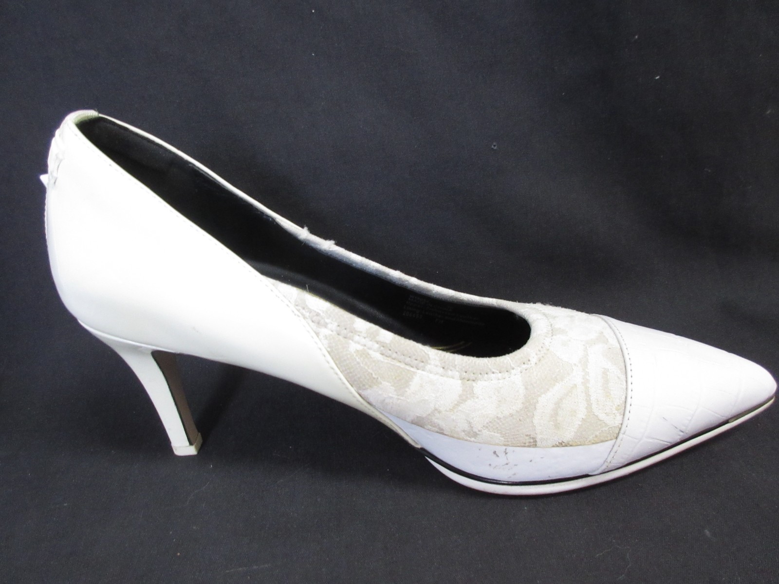 Cole Hann RODARTE Lace Fabric & Leather 3.25″ Tall Pointed Heels, Size 9B, VGC