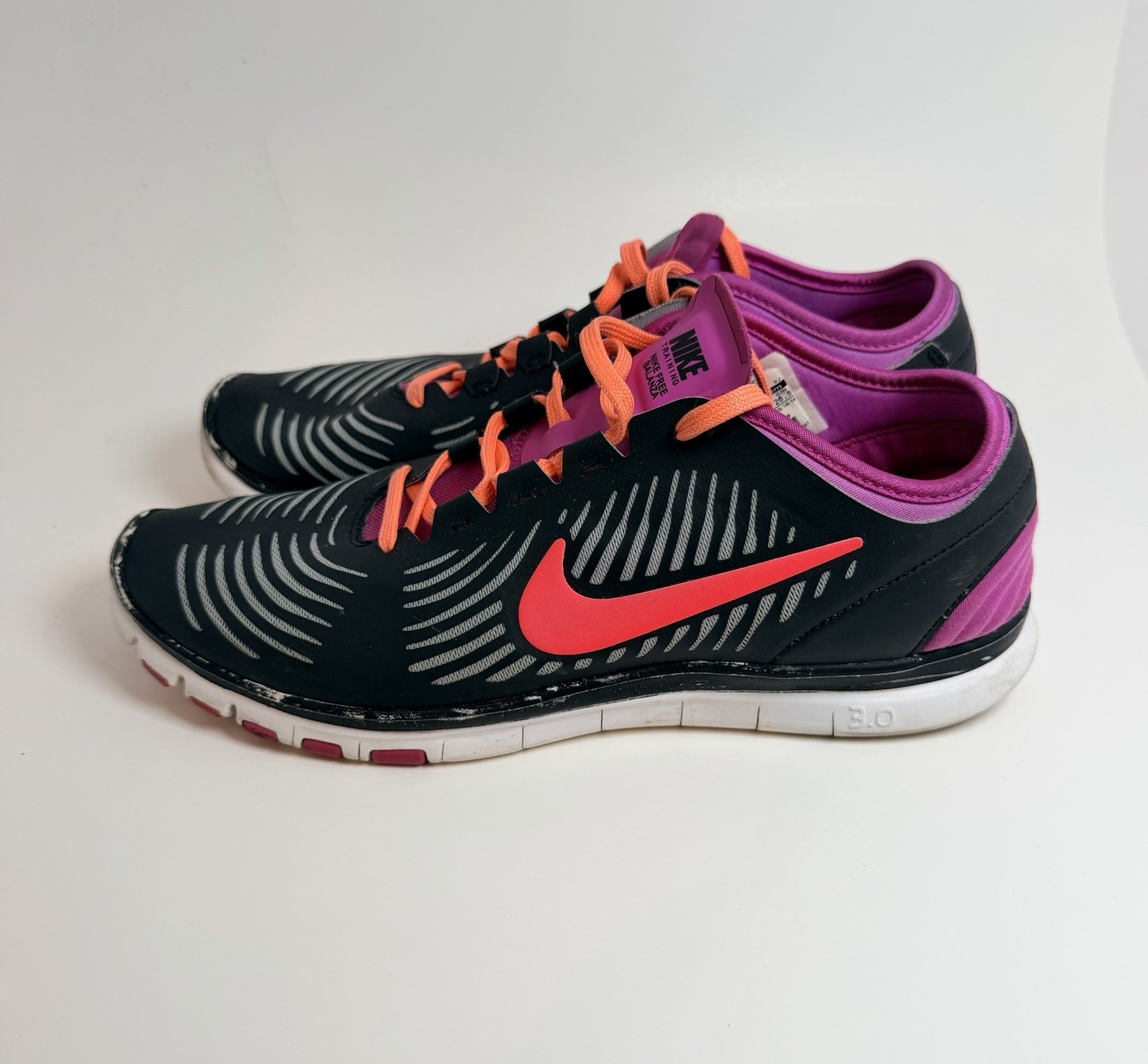 Nike Women’s Black Purple Orange Low Top Lace Up Sneakers 599268-002 sku 008