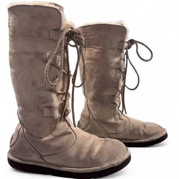 UGG Whitley Tall Lace-Up Sheepskin Boots