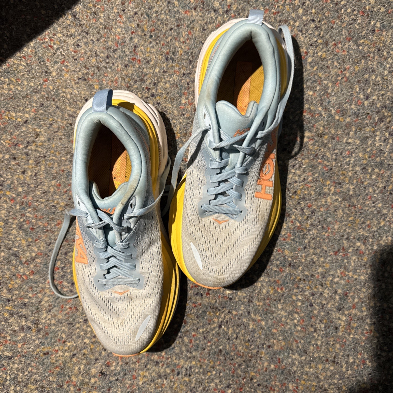 Hoka Bondi 8 Womens 6.5B Running Shoe Blue Cushion Comfort Sneaker Summer Song