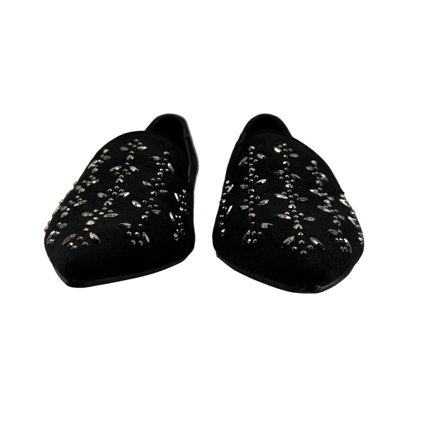 Cato Womens 9 Black Suede Studded Pointed Toe Shoes Career Wear Business Casual