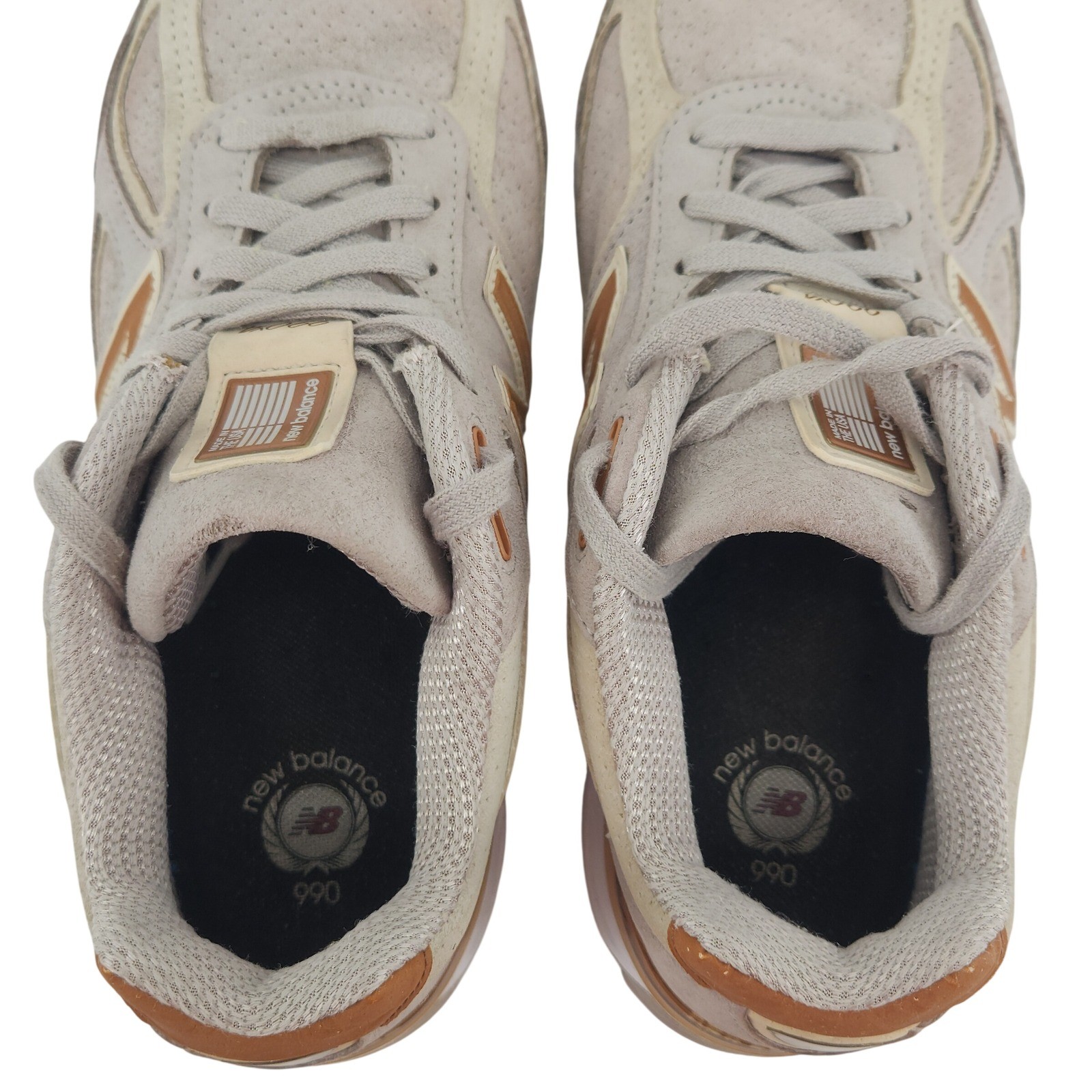 New Balance 990v4 Womens 9 Gray Alabaster Suede USA Running Shoes W990FA4