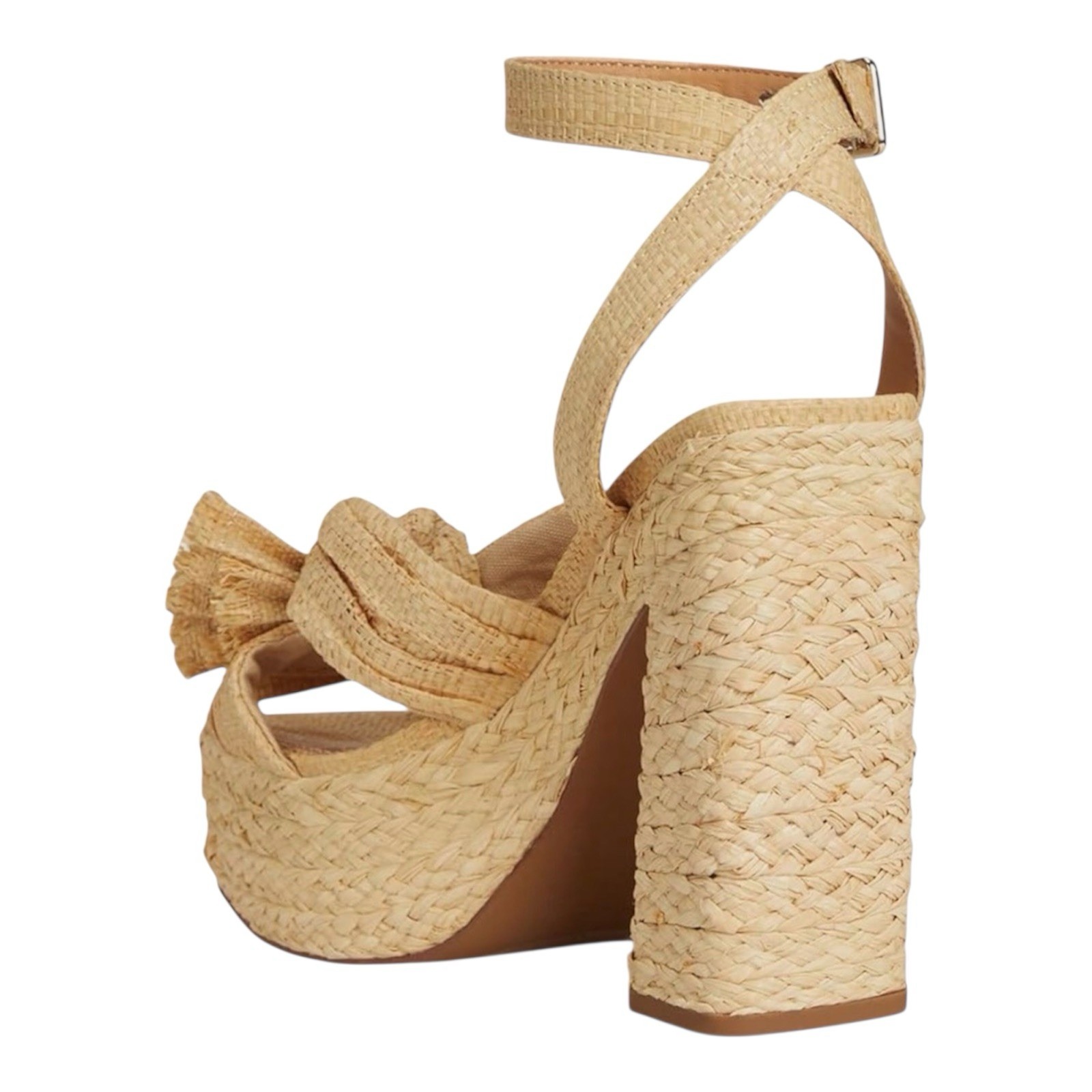 Steve Madden $129 Romey Platform Sandals Heels Natural Raffia NEW Select Size
