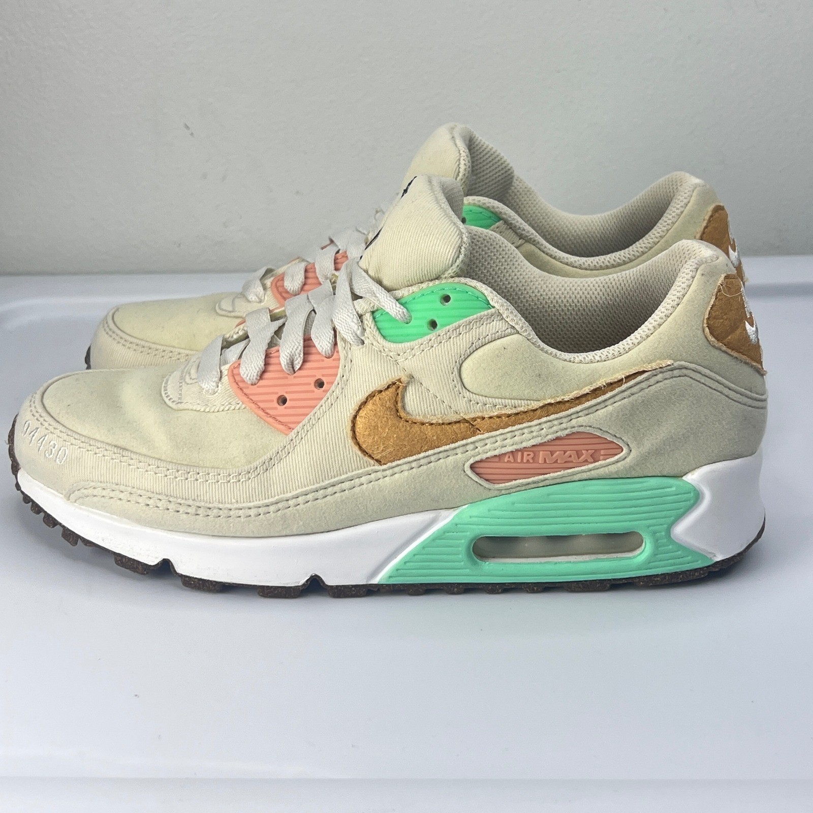 Nike Air Max 90 Happy Pineapple Coconut Milk Green Glow DC5211-100 Womens 8.5