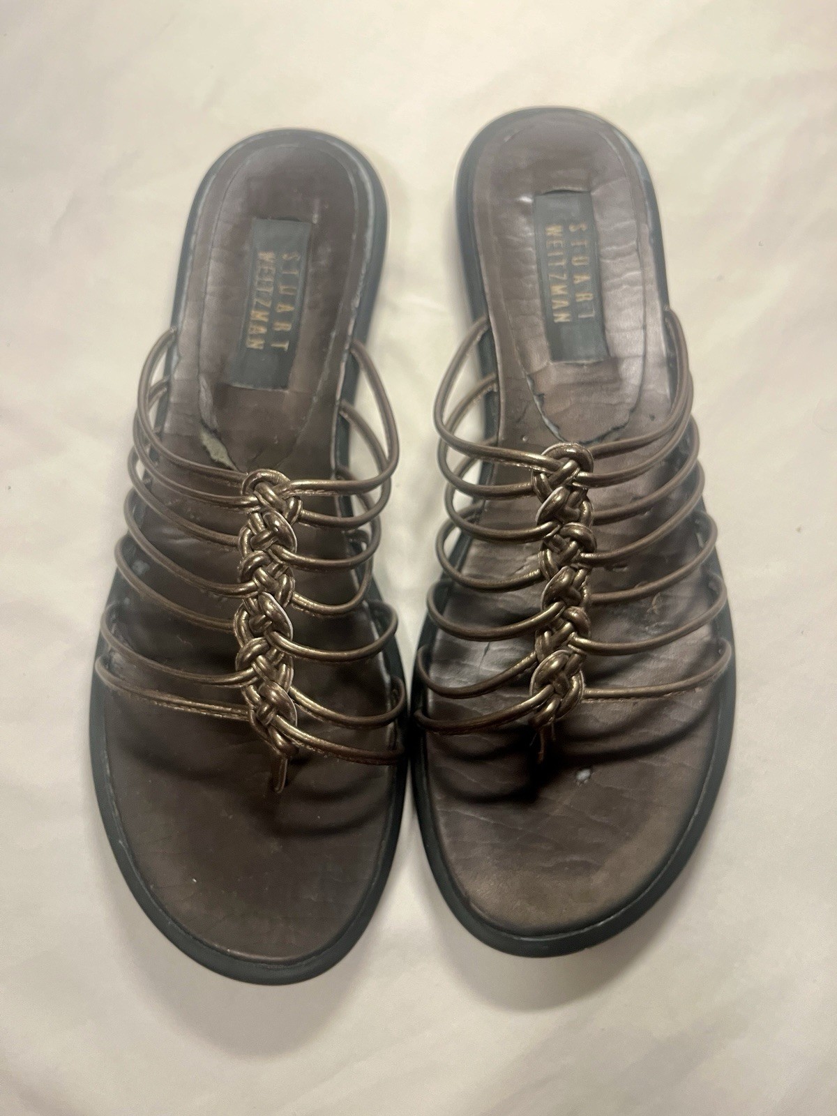 Stuart Weitzman Bronze Sandals, VTG with Original Box, 9N