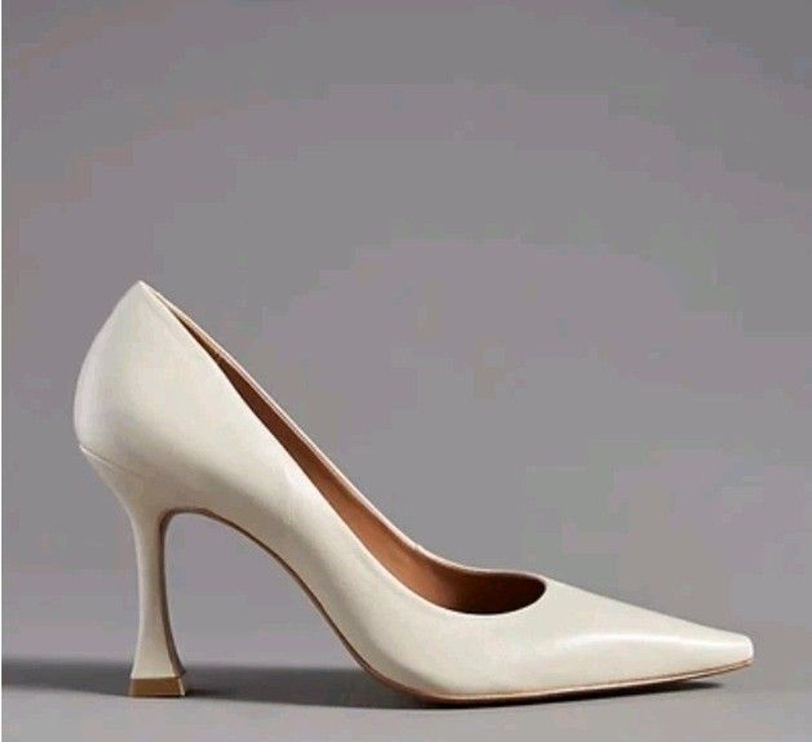 NEW Anthropologie Maeve Pointed-Toe Pump Heels Ivory Off-White Women’s Size 41