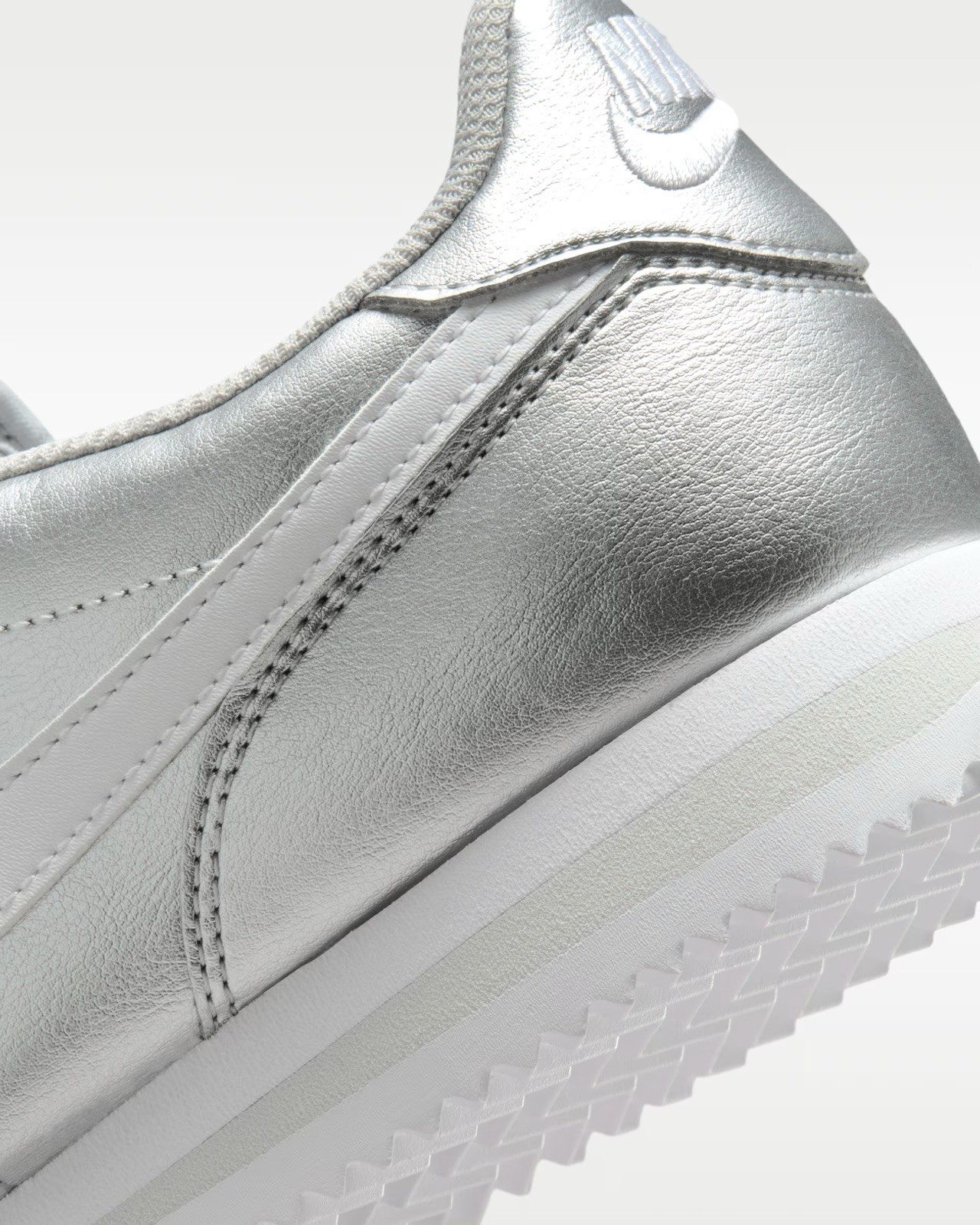 Nike Cortez Metallic Silver Grey White Lace Up Sneakers IR0042-001 Women’s Sizes