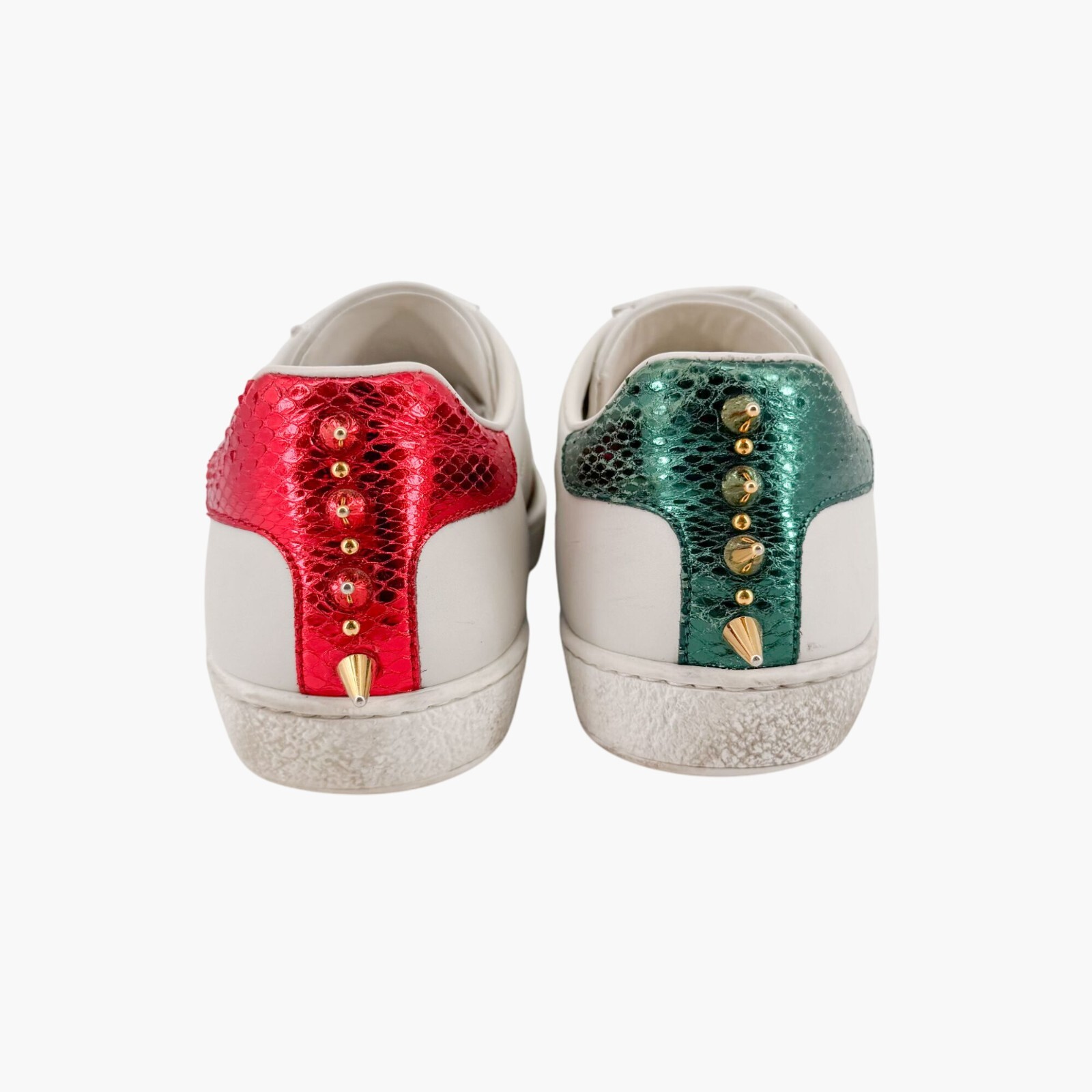 Gucci Ace Pearl Sneakers Size 36.5 US 6.5 White Leather Stud Spike Low Top Shoe