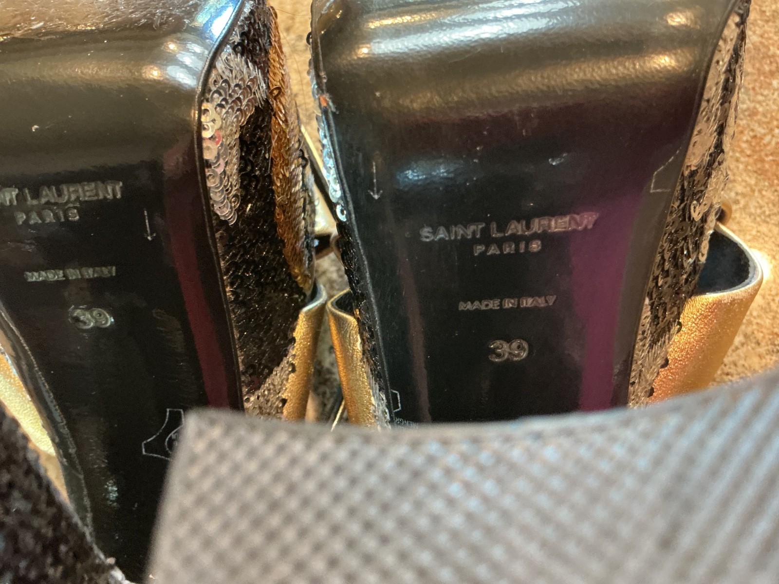 Saint Laurent gold & Silver Moon and Star Platform Sandals Shoes Size 39 READ