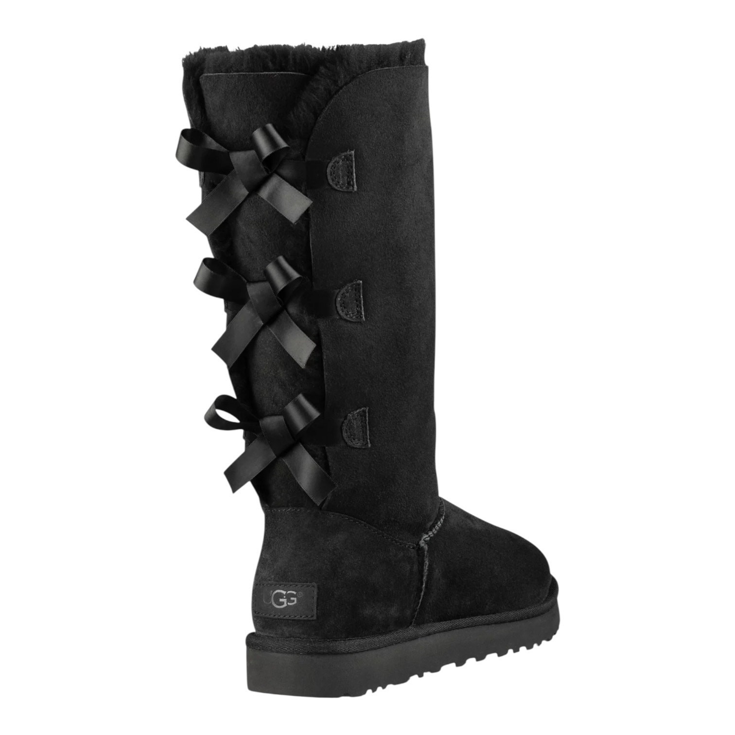 UGG Women’s Bailey Bow II Suede Tall Boots Black Size 8