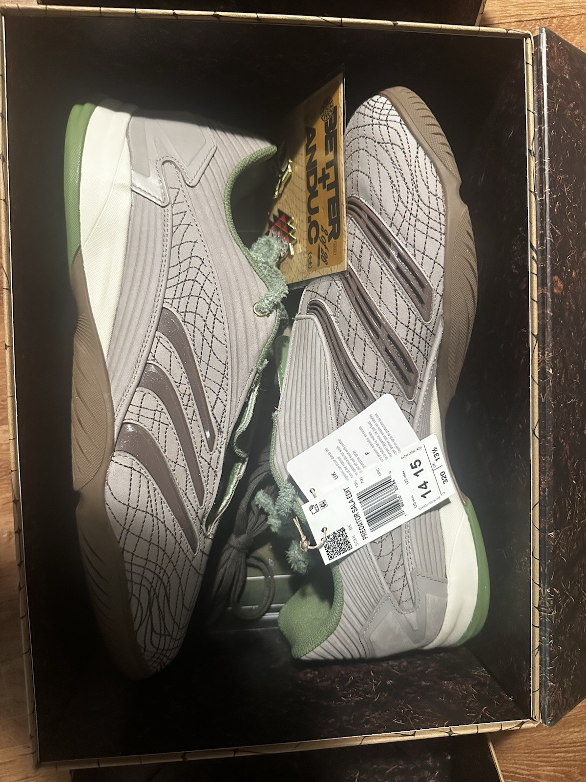 adidas Predator Sala x better+ x Andu.C Men’s Gray Green Lace-Up Low Top
