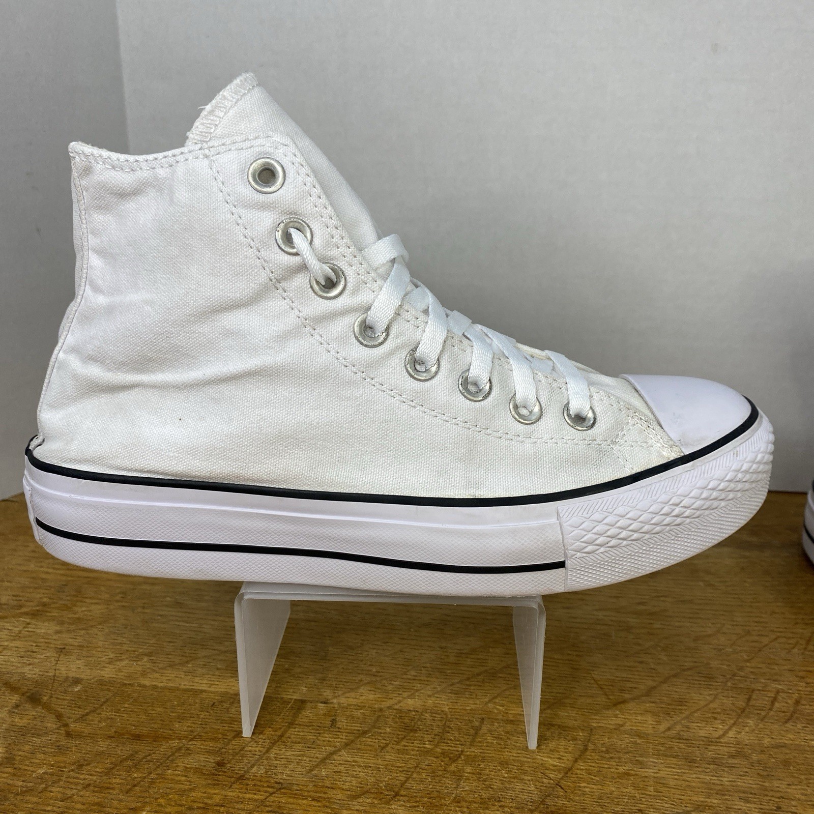 Converse Chuck Taylor All Star Lift Hi Platform White Canvas Shoe 560846C Sz 7/9