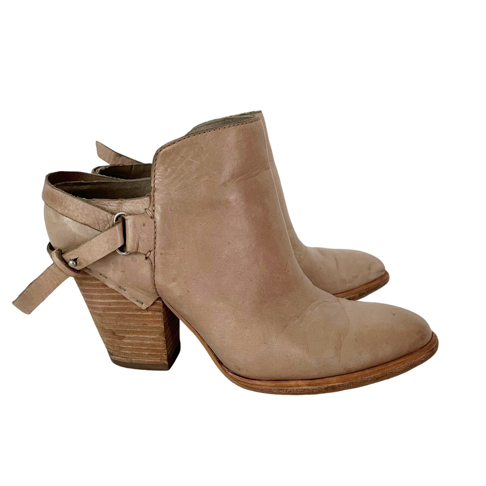 Dolce Vita Ankle Booties Women’s Size 8 Leather Sling Back 3.5 in. Heel Slip On