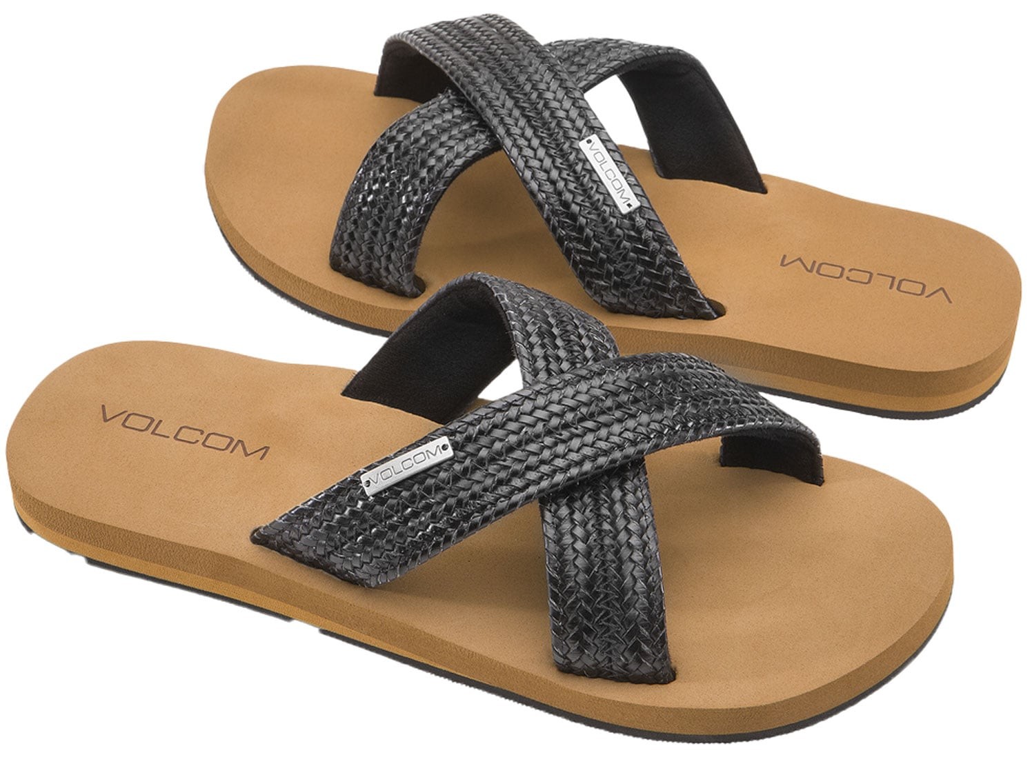 Volcom Double Cross Sandal – Black – New