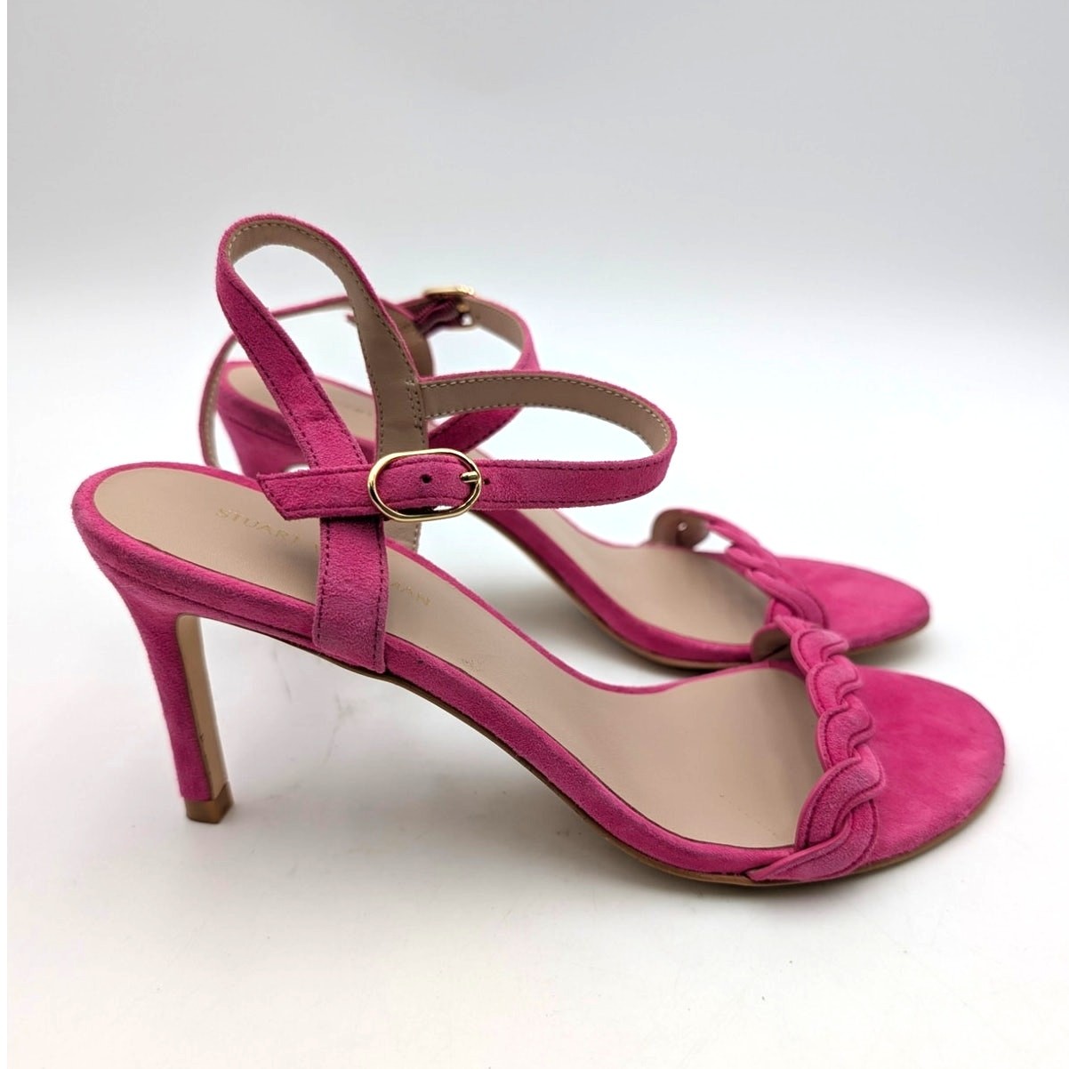Stuart Weitzman Dancer Twistie 100 Suede Sandal Women’s Pink Size US7.5 EU38