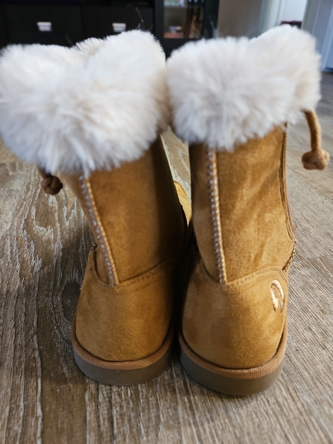 BILLY brand EZ Zip Faux Fur «Cozy» Flannel Lined Vegan Suede Boots Boots * NWOB