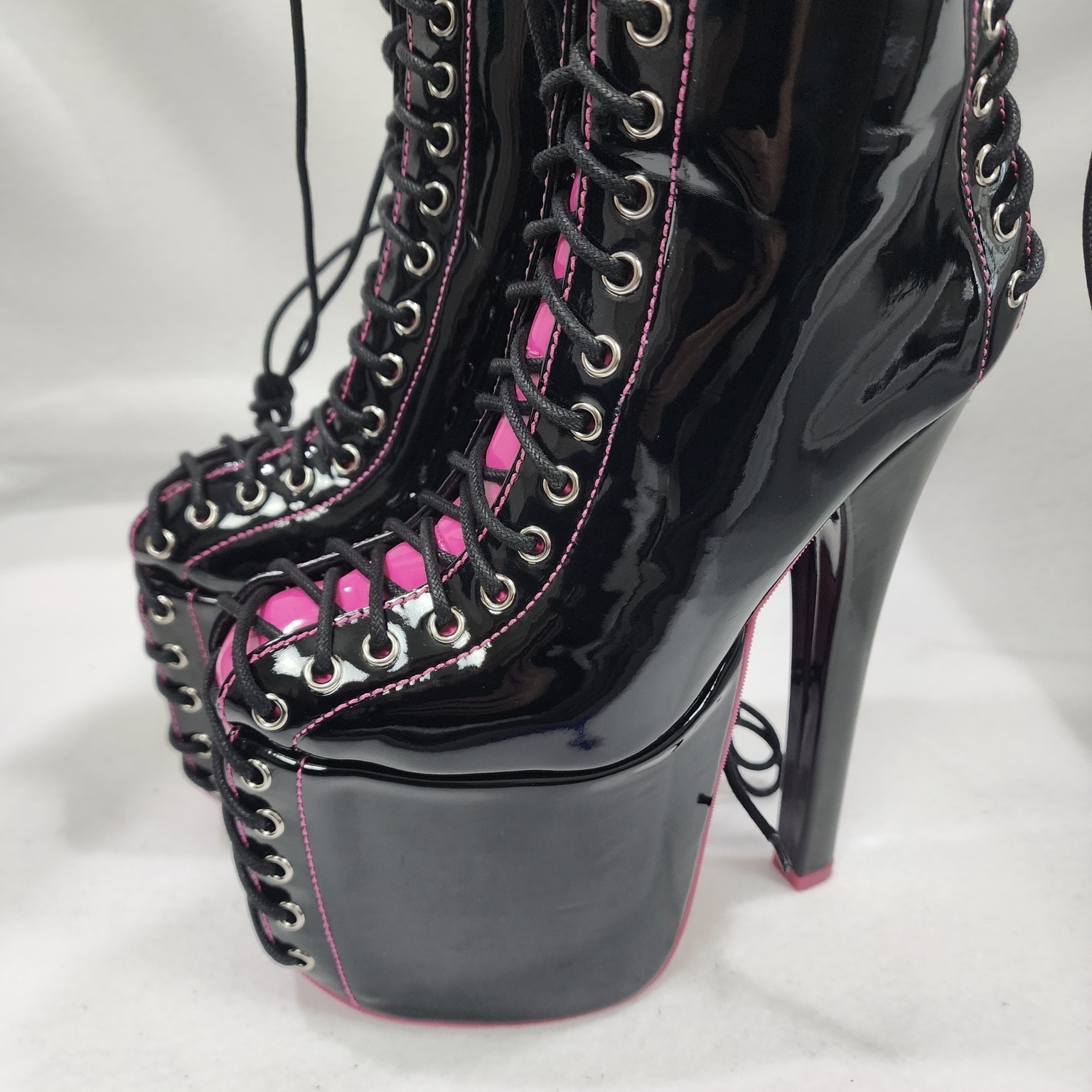 Dolls Kill x Hustler Star Behavior Womens 6 M Platform Black Pink Stiletto Boots