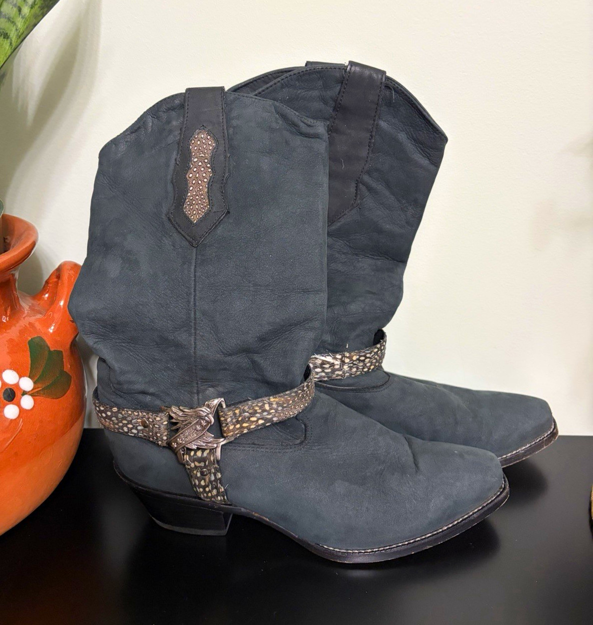 Vintage Angels Wonens Black Western Cowboy Boots US Size 8 Style 803101 MPN