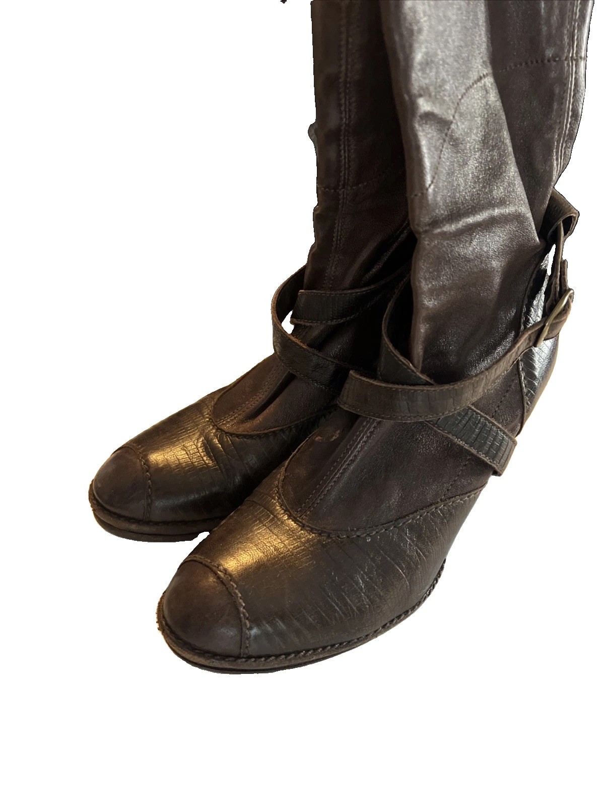 Heuoy Beyueliu Women’s Size 38.5 Leather Brown Handmade In Italy