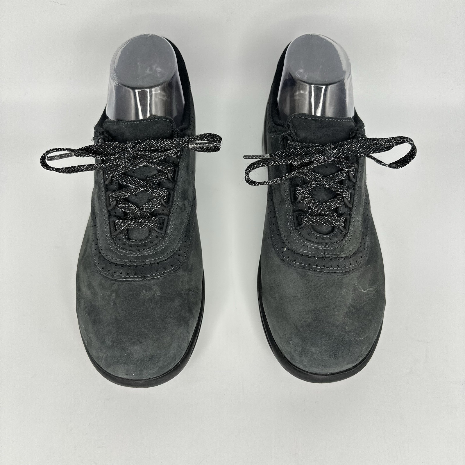 SAS-Walk Easy Nero Black Nubuck Leather Walking Shoes Women 10 N