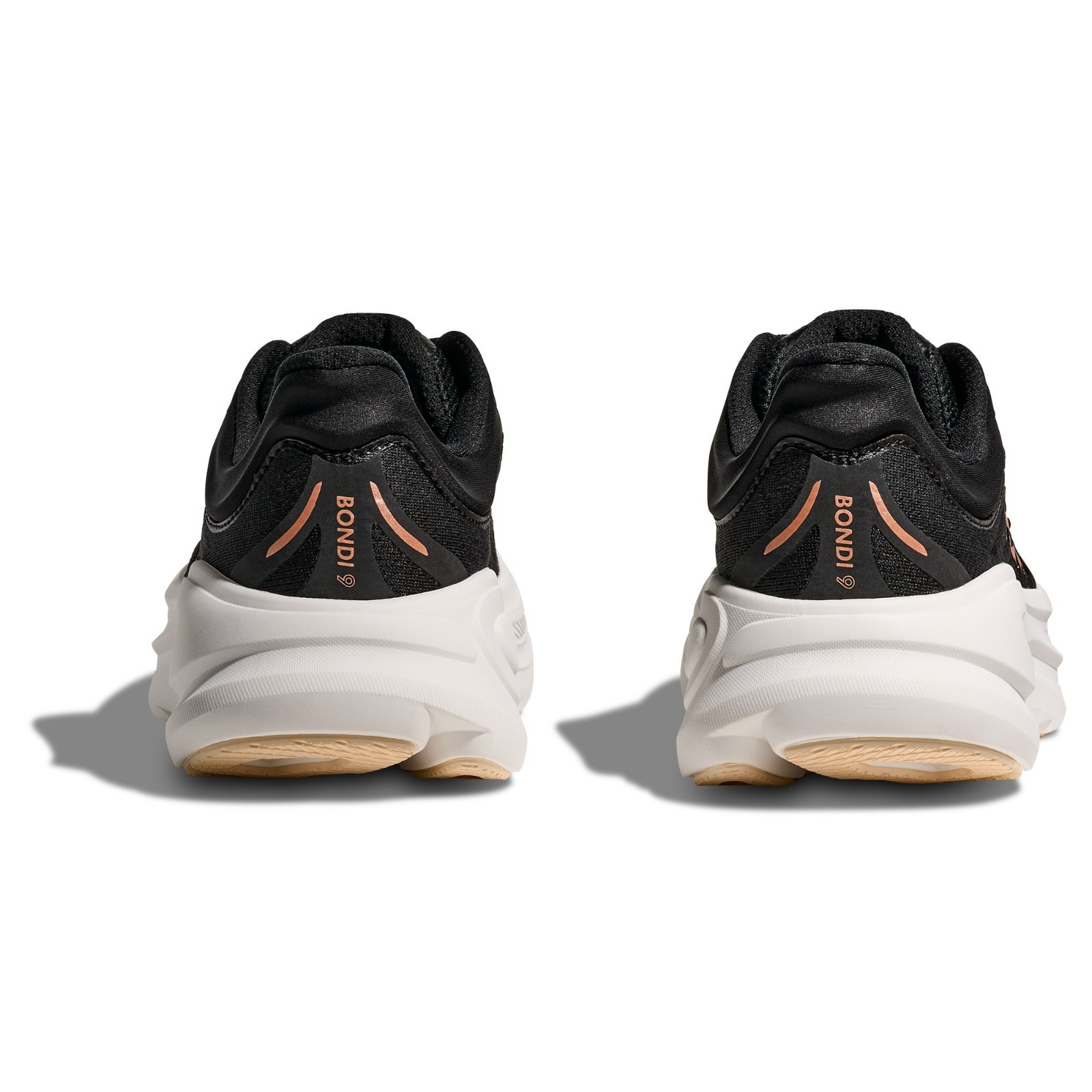 HOKA Bondi 9 Road-Running Shoes – Women’s, Color Black-Rose Gold, Brand New