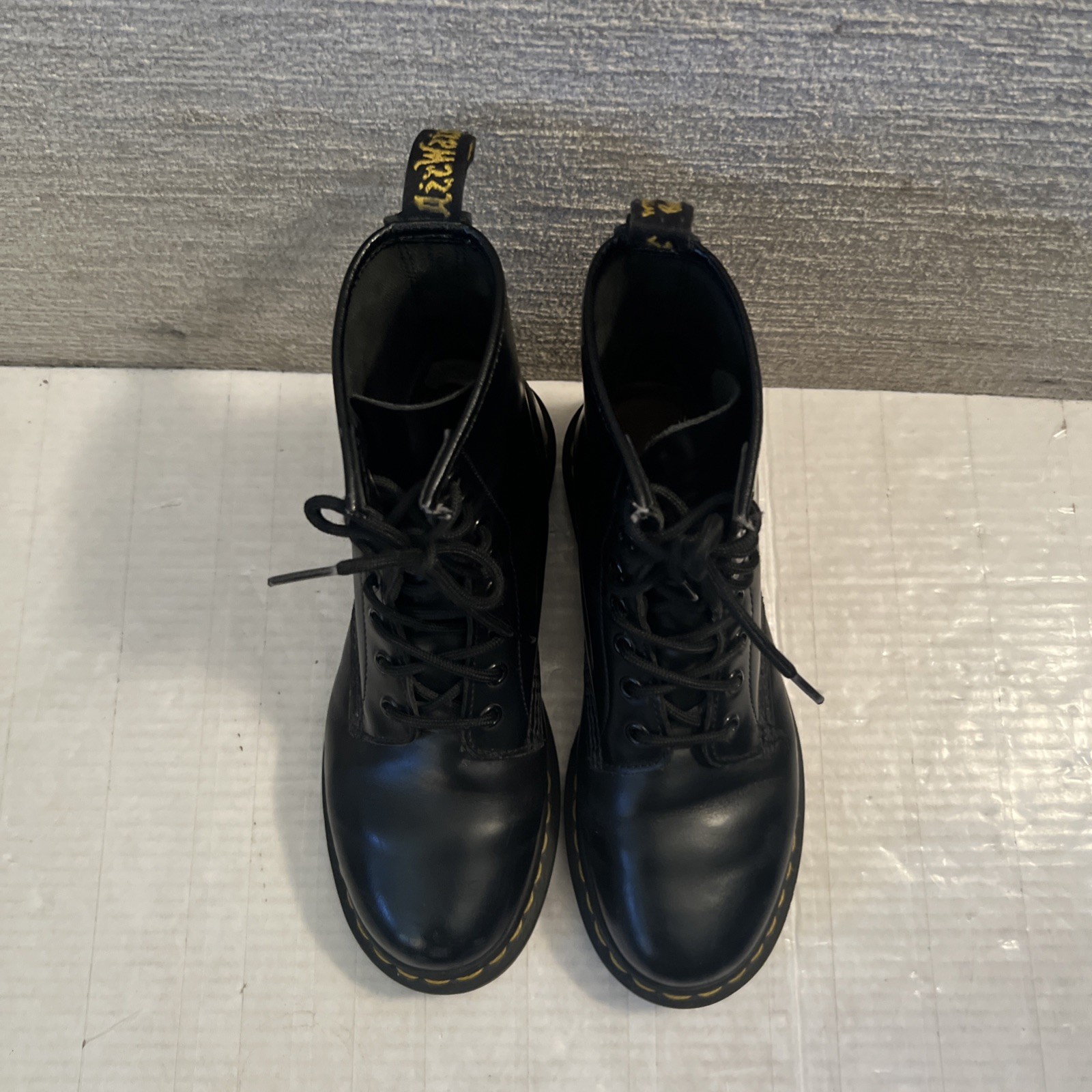 Dr. Martens 1460 W Combat Boots Black Smooth Leather Doc Martens Women’s 7 EUC