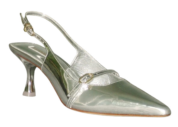 NEW Larroude INES Pump Women 10 Silver SPECCHIO Leather Made In Brazil MSRP$330