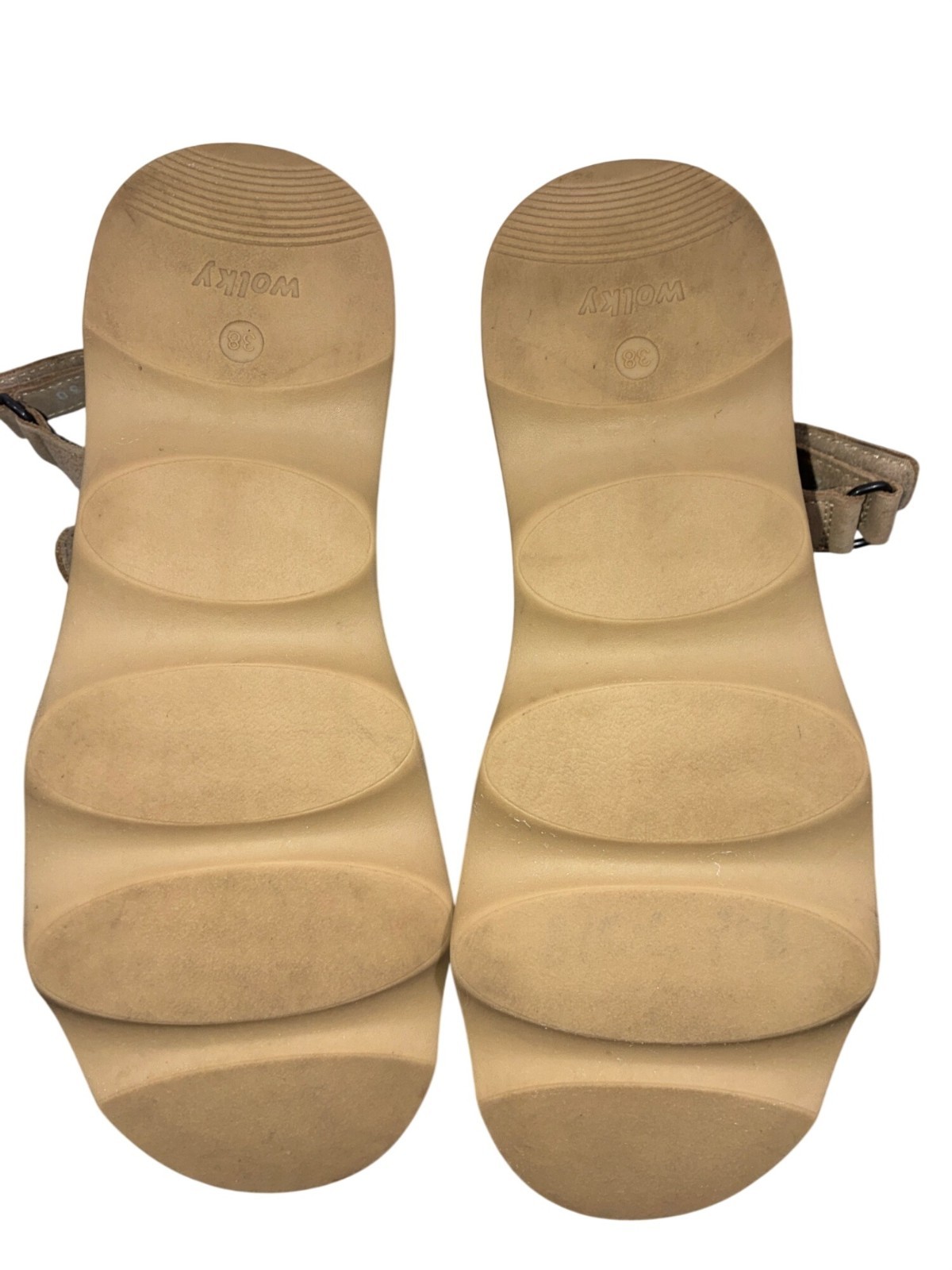 Wolky nubuck leather Beige Adjustable Strap Platform Sandals Size 38 comfort sup