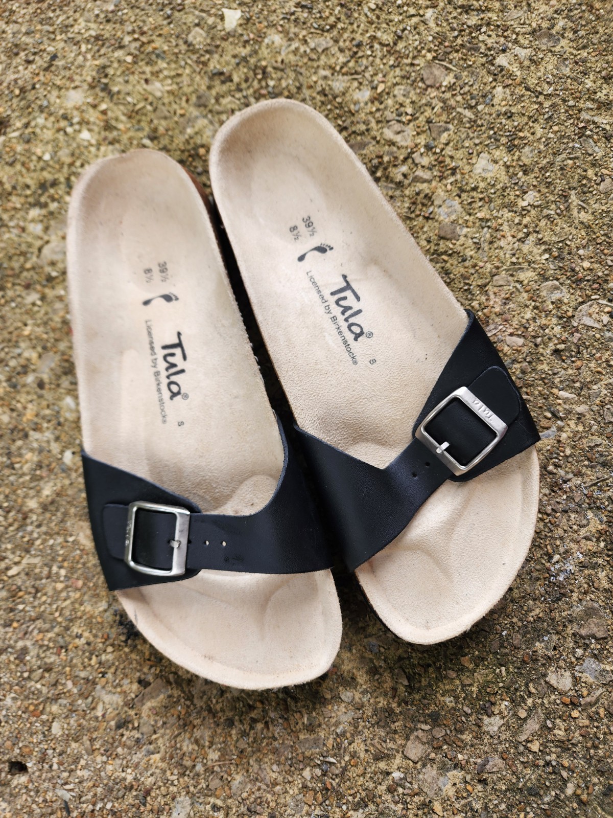 TULA By Birkenstock Madrid Black Buckle Strap Women’s Slide Sandals Size 8.5