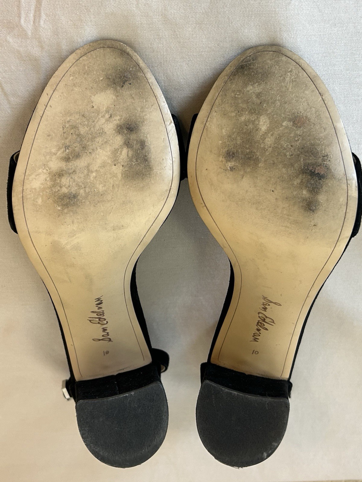 Women’s Sam Edelman Yaro Line Black Chunky Heels Size 10
