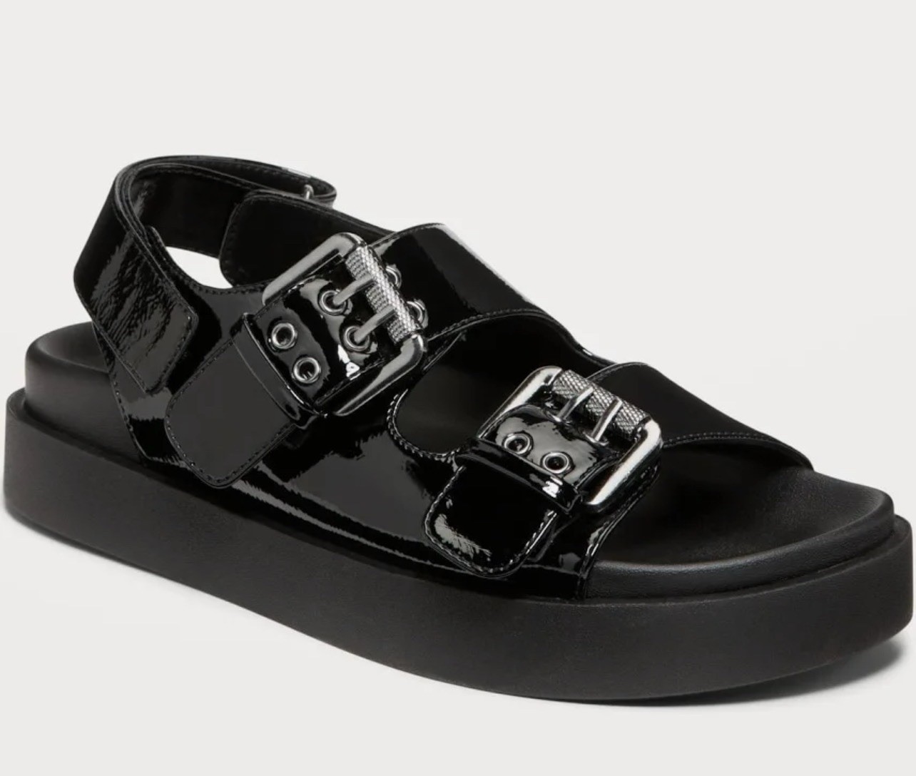 Old Navy Women’s Faux Patent Strappy Buckle Sandals Synthetic US 7 Casual