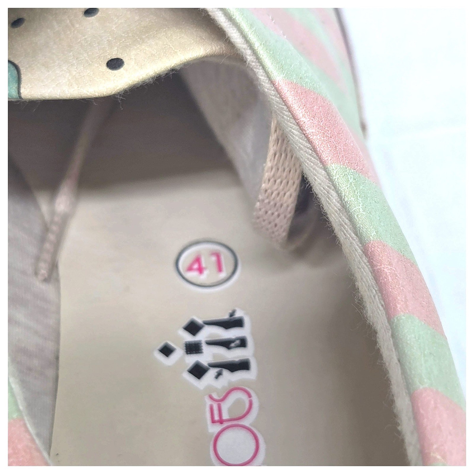 Space Cat Dog Dogo Shoes Women Oxford 41 Pink Green Striped Galaxy NWT