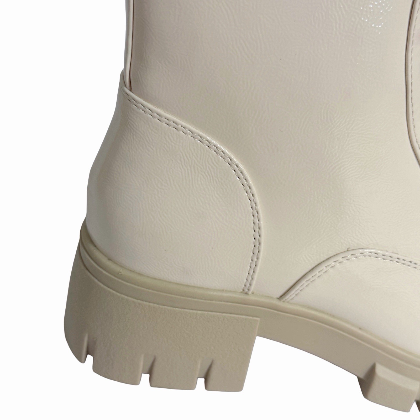 Hey Girl by Corkys Cray Combat Boots Women’s Size 9 Ivory Patent Lug Sole Zip