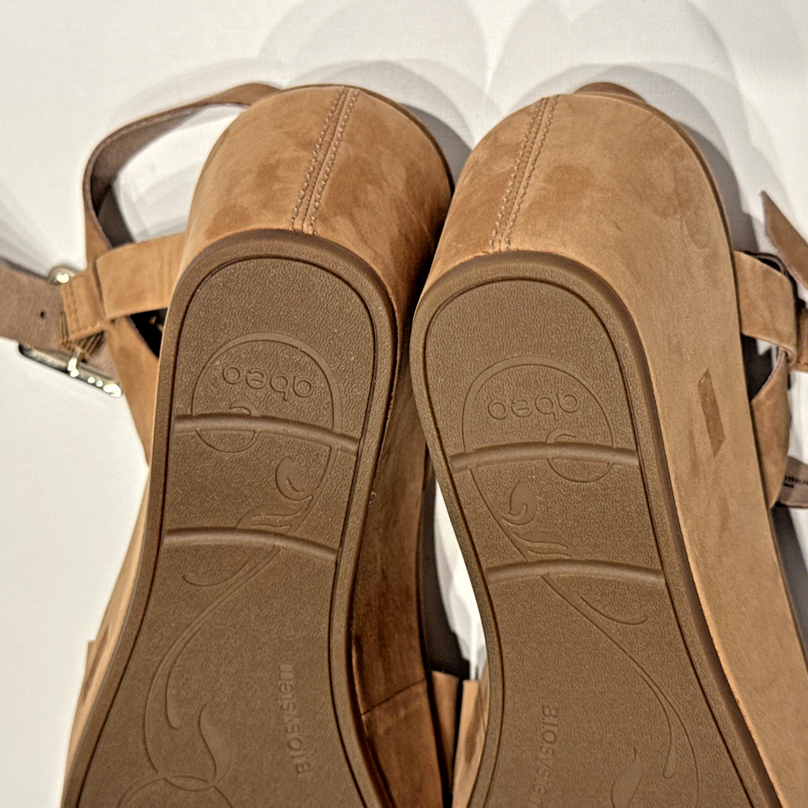 Abeo HANA Beige Leather Wedge Sandal Metatarsal Neutral Arch Support Size 10N