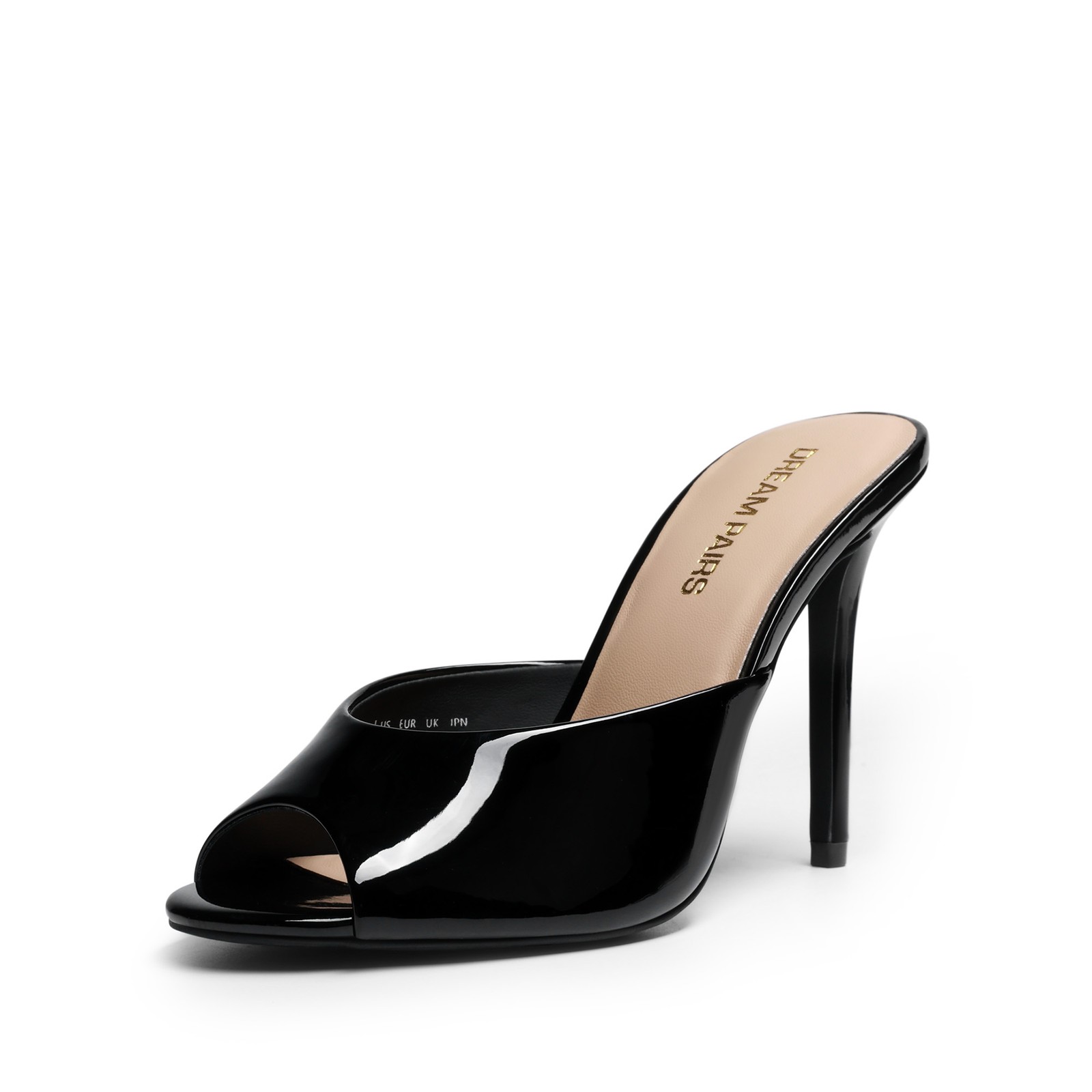 Women High Stiletto Heel Peep Toe Slide Sandals Slip On Sexy Party Heeled Sandal