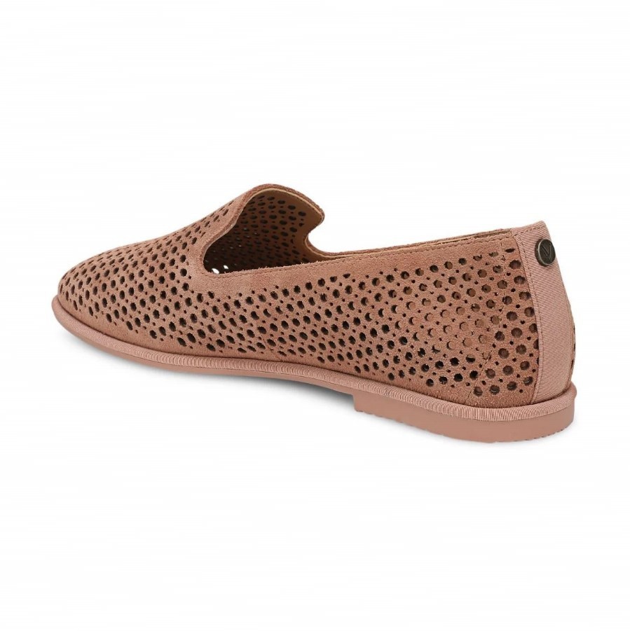 VIONIC Women Willa 2.0 Perf Slip on Flat, Mocha Mousse Suede (NEW)