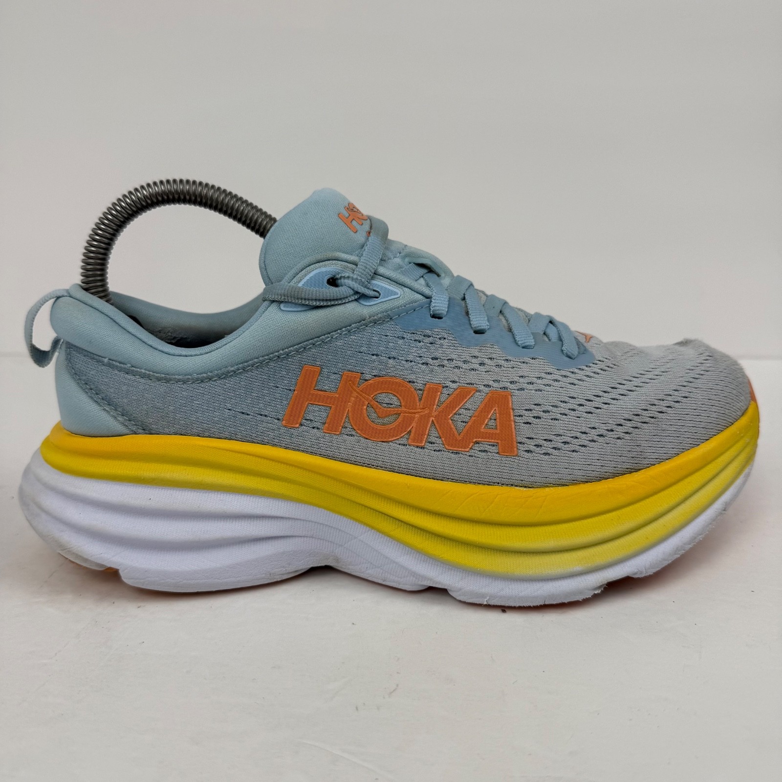 Hoka One One Bondi 8 Light Blue Women’s Size 7B Running Shoes Sneakers 1127952