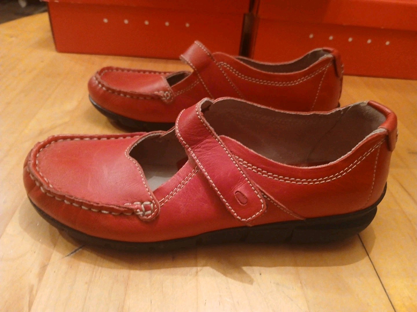 Wolky Red Leather Maryjane Comfort Shoes Women’s 10.5 eu 41