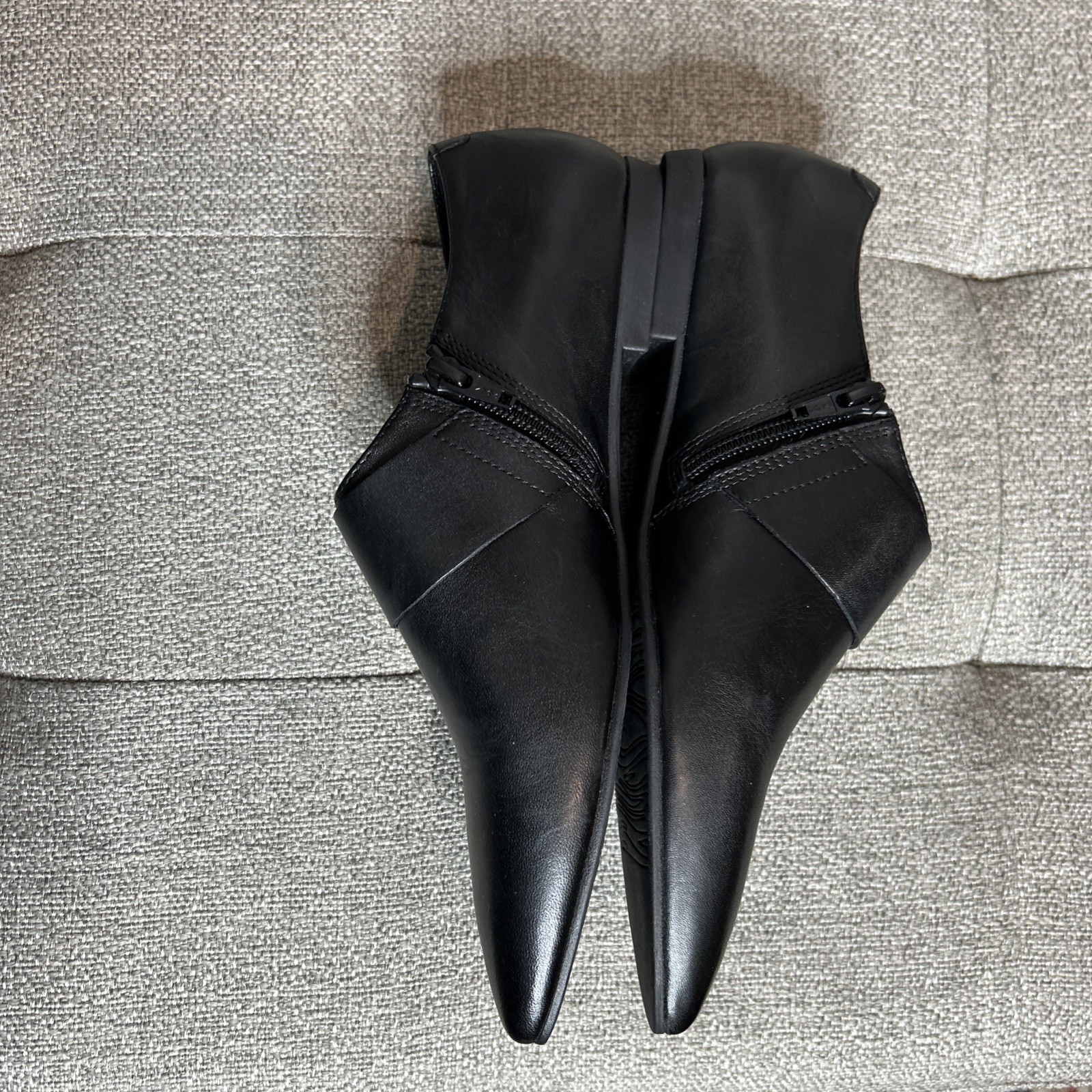 Vagabond Black Kaitlin Leather Buckle Women Shoes Pointed Toe Buckle Zip Size 38