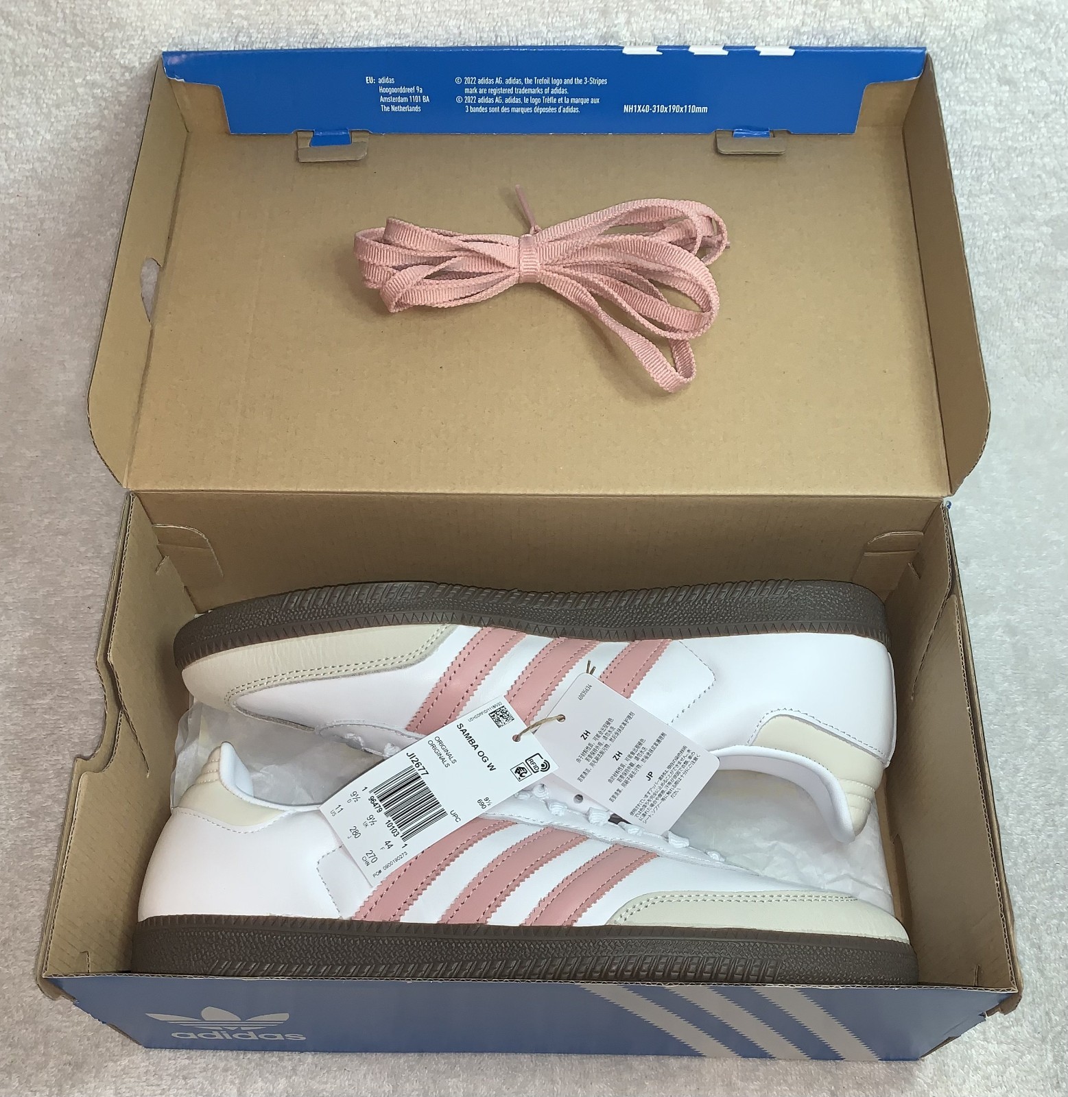 ADIDAS ORIGINALS SAMBA OG W CASUAL SNEAKERS WOMENS SZ 11 WHITE MAUVE JI2677 NIB