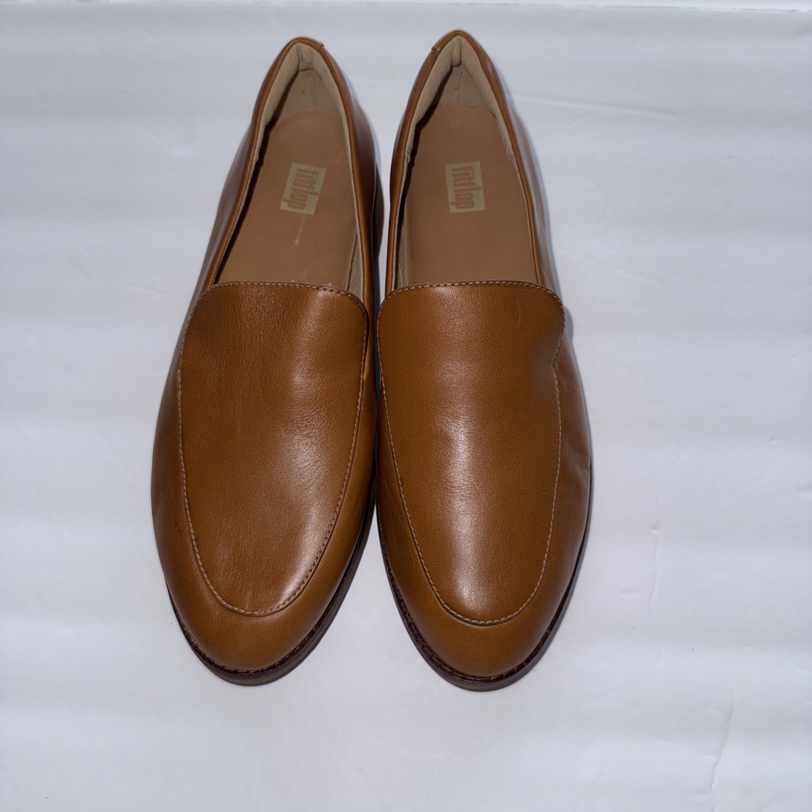 Fiftlop Women’s Brown Size 8 Leather Slipons Shoes Made In Indonesia