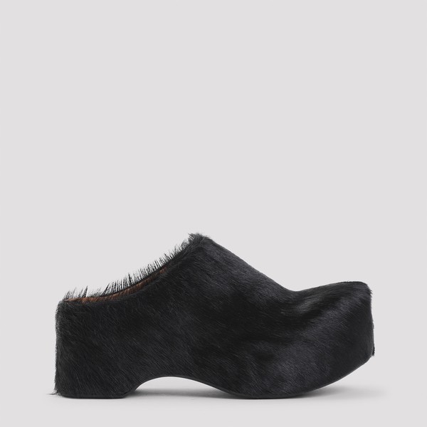 Marni Women’s Black Italian Calf Hair Sabot Slip-On Platform Mule Clog Sz 40